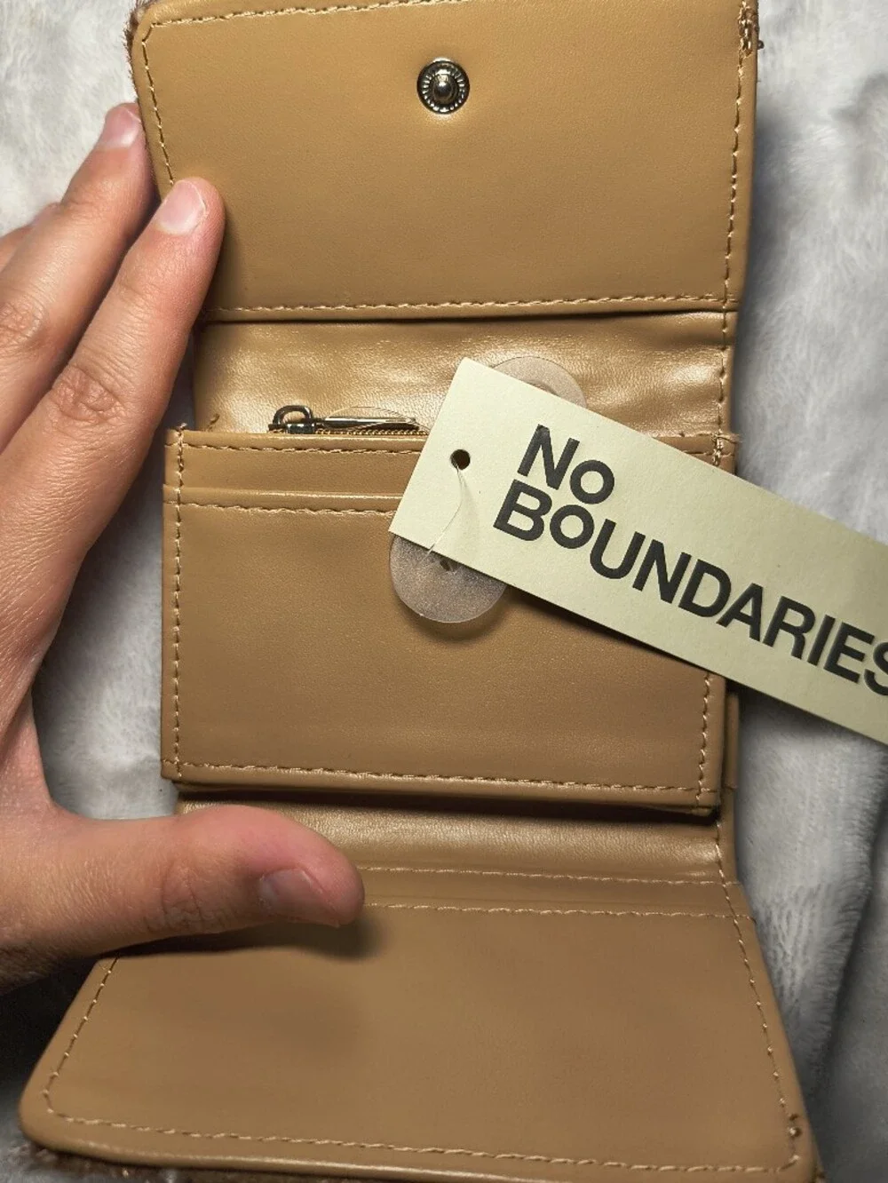 No Boundaries Womens Animal Print Doe Fuzzy Wallet NWT